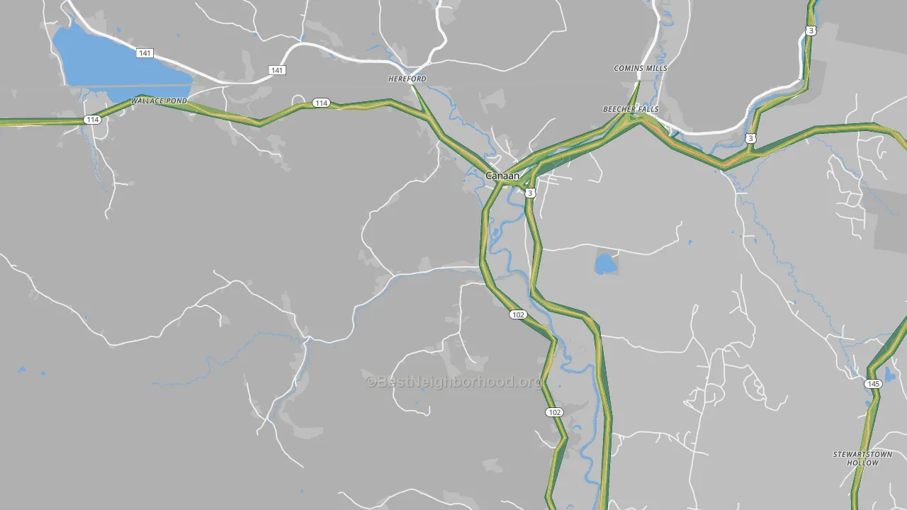 Canaan, VT Map of Noise Levels in Canaan