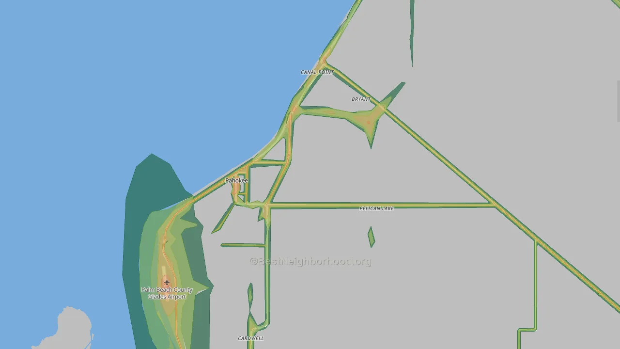 Canal Point, FL Map of Noise Levels in Canal Point