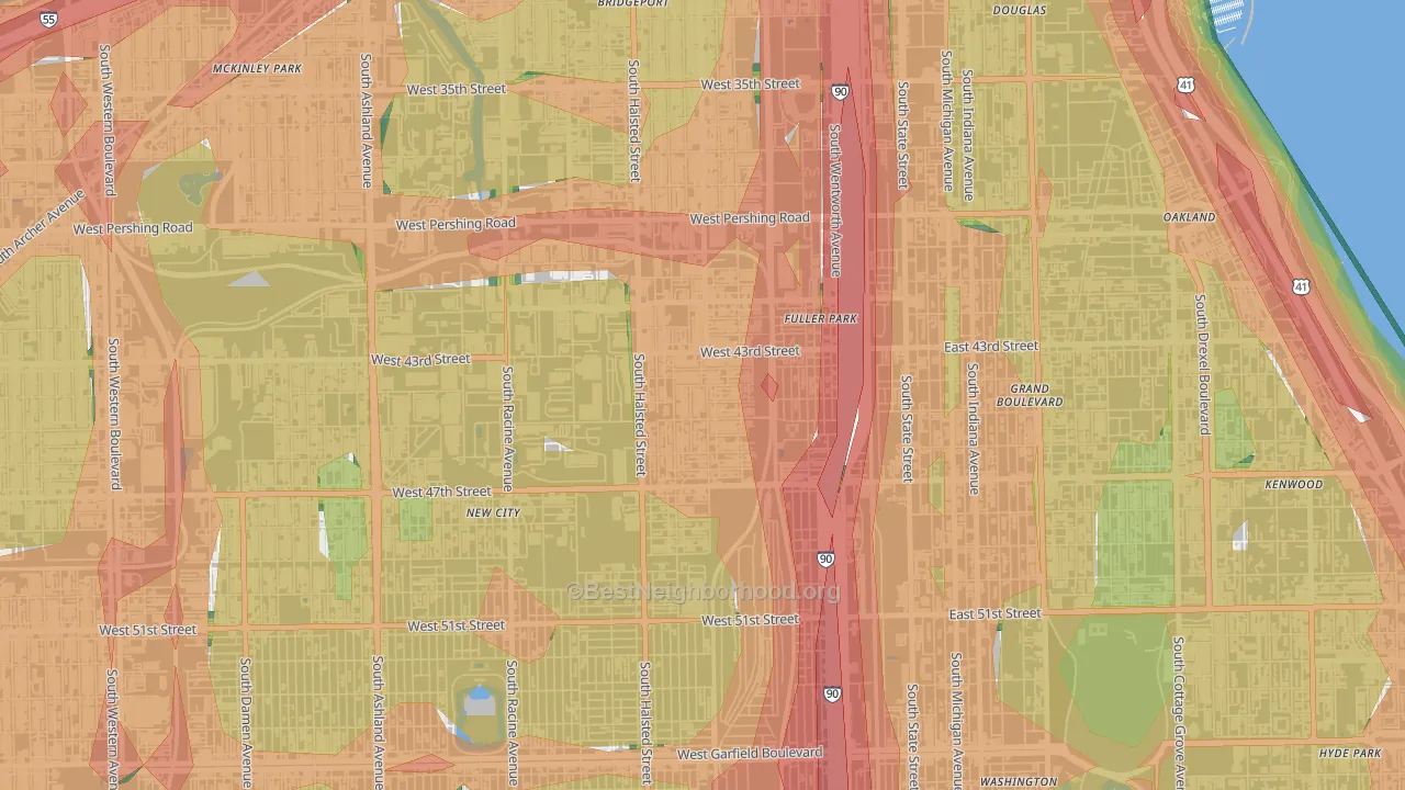 Canaryville, Chicago, IL Map of Noise Levels in Canaryville
