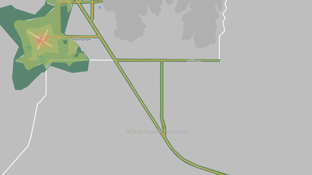 Cane Beds, AZ Map of Noise Levels in Cane Beds
