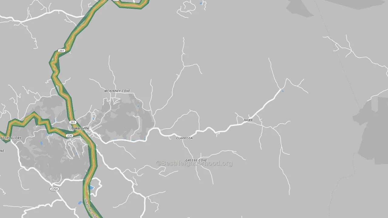 Cane Creek, NC Map of Noise Levels in Cane Creek