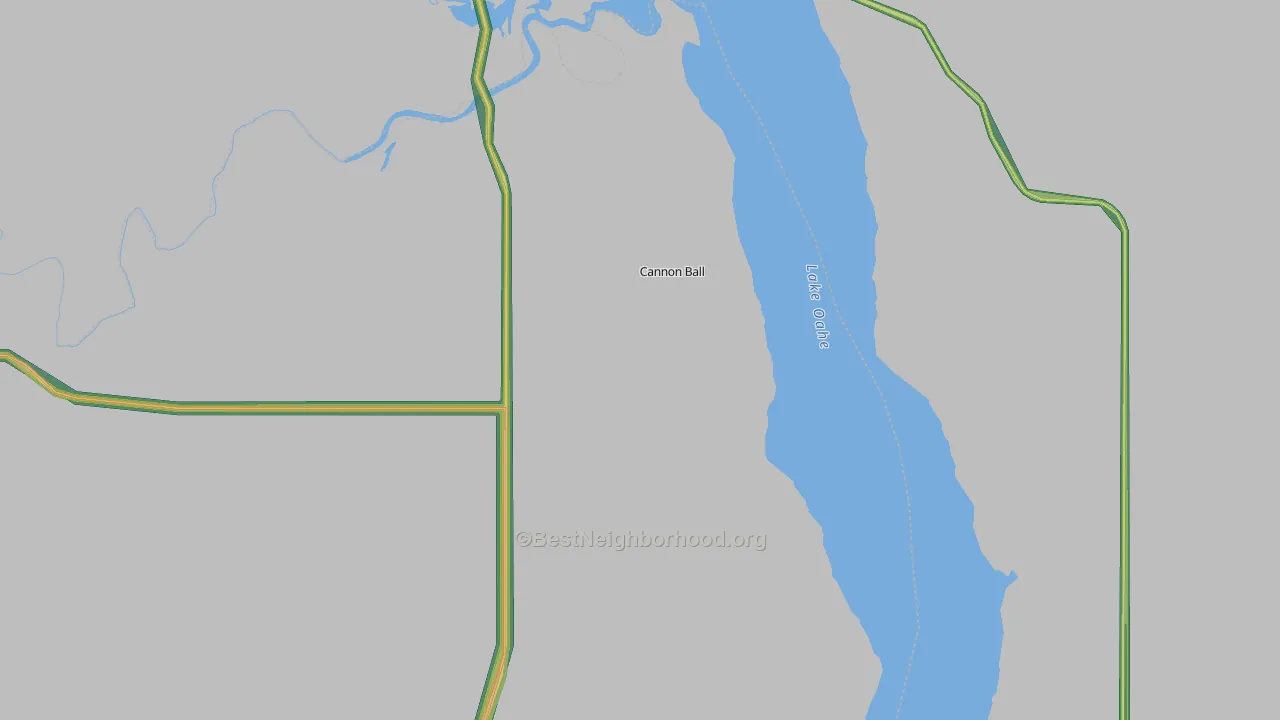 Cannon Ball, ND Map of Noise Levels in Cannon Ball