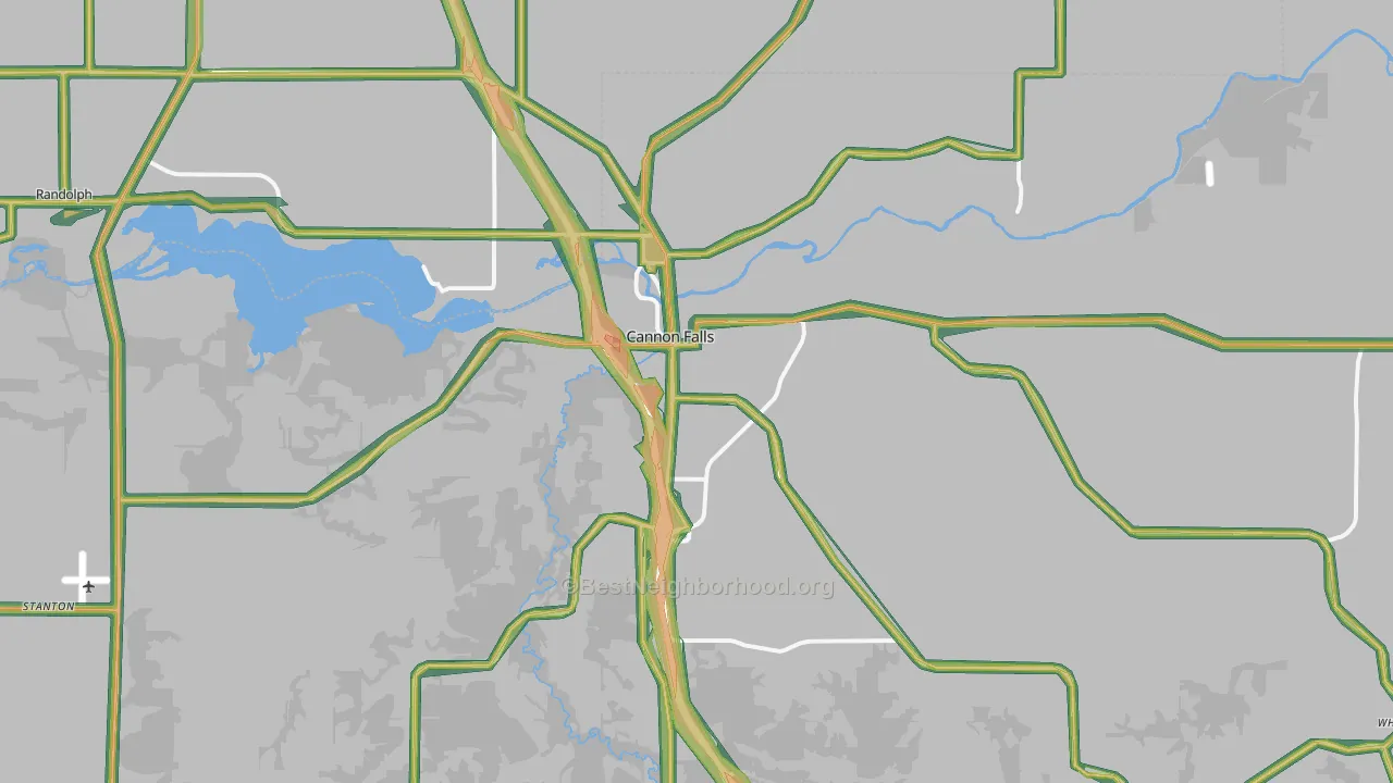 Cannon Falls, MN Map of Noise Levels in Cannon Falls