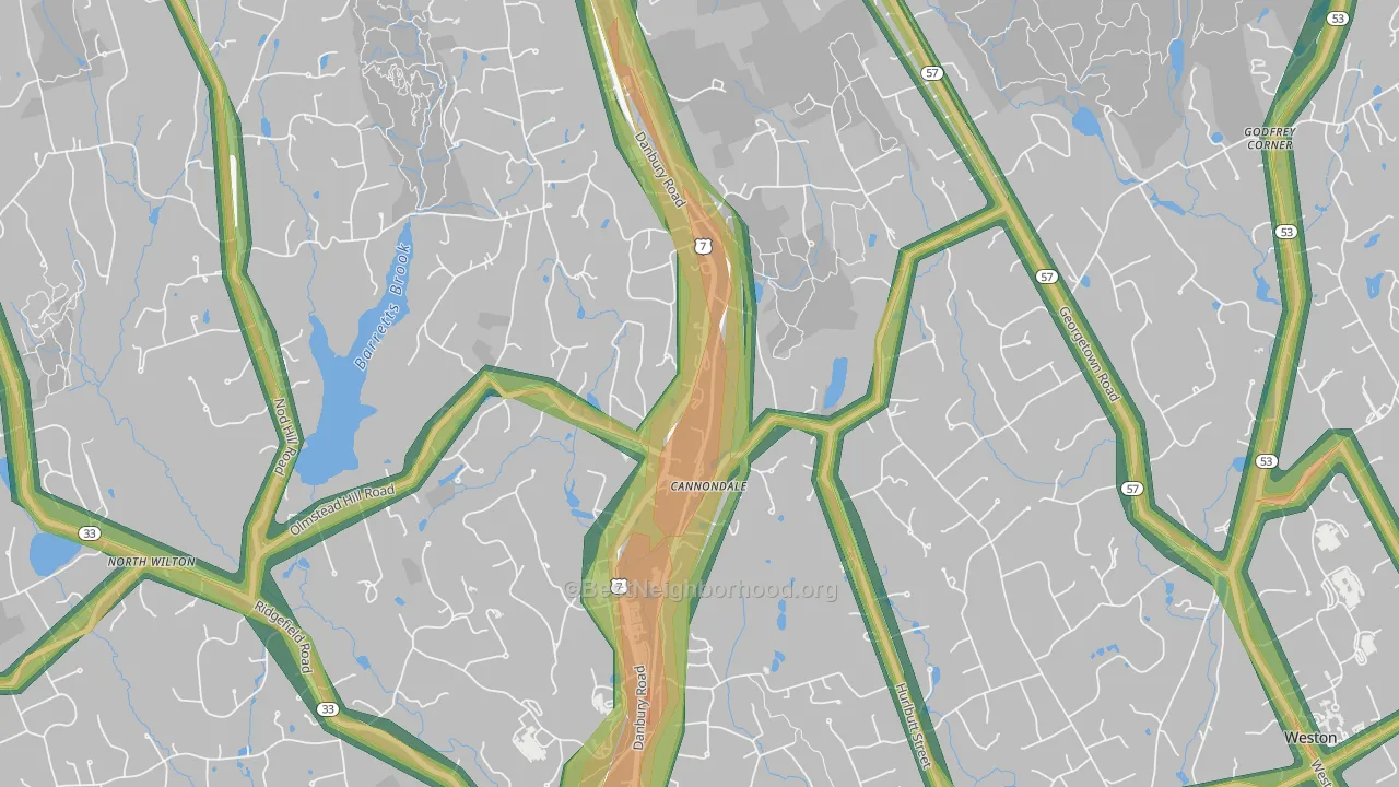 Cannondale, CT Map of Noise Levels in Cannondale