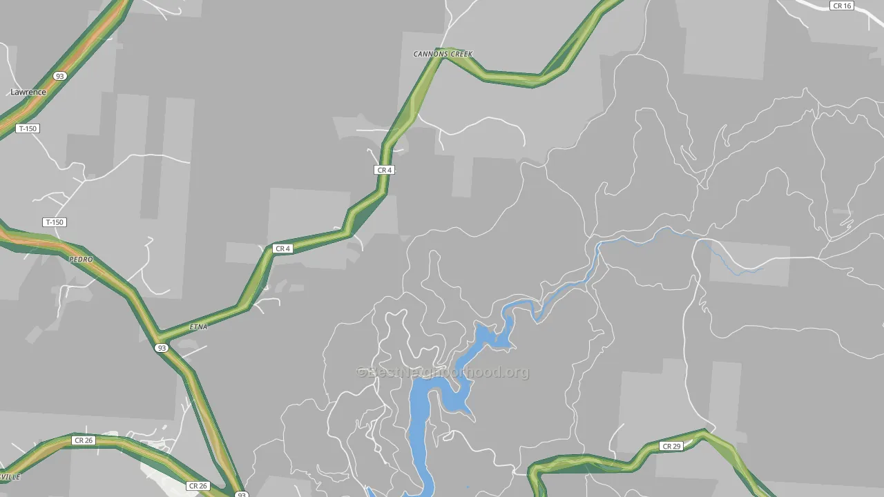 Cannons Creek, OH Map of Noise Levels in Cannons Creek
