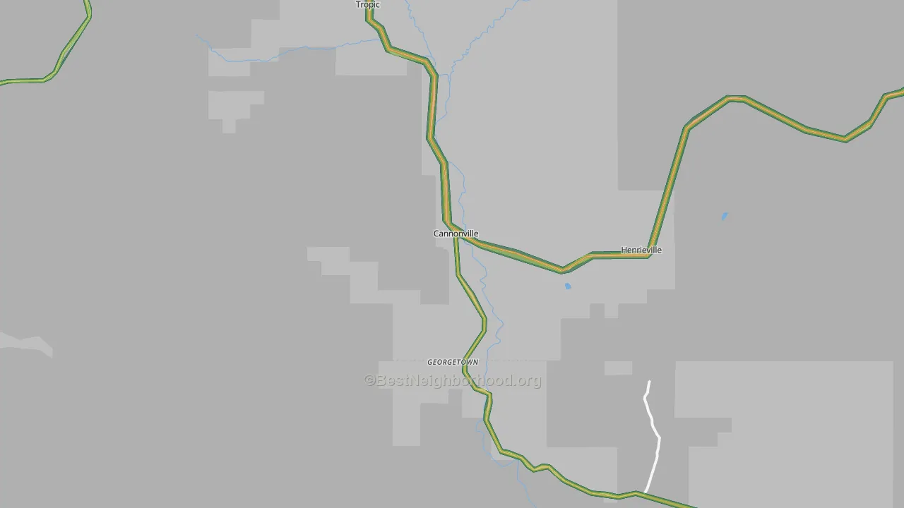 Cannonville, UT Map of Noise Levels in Cannonville