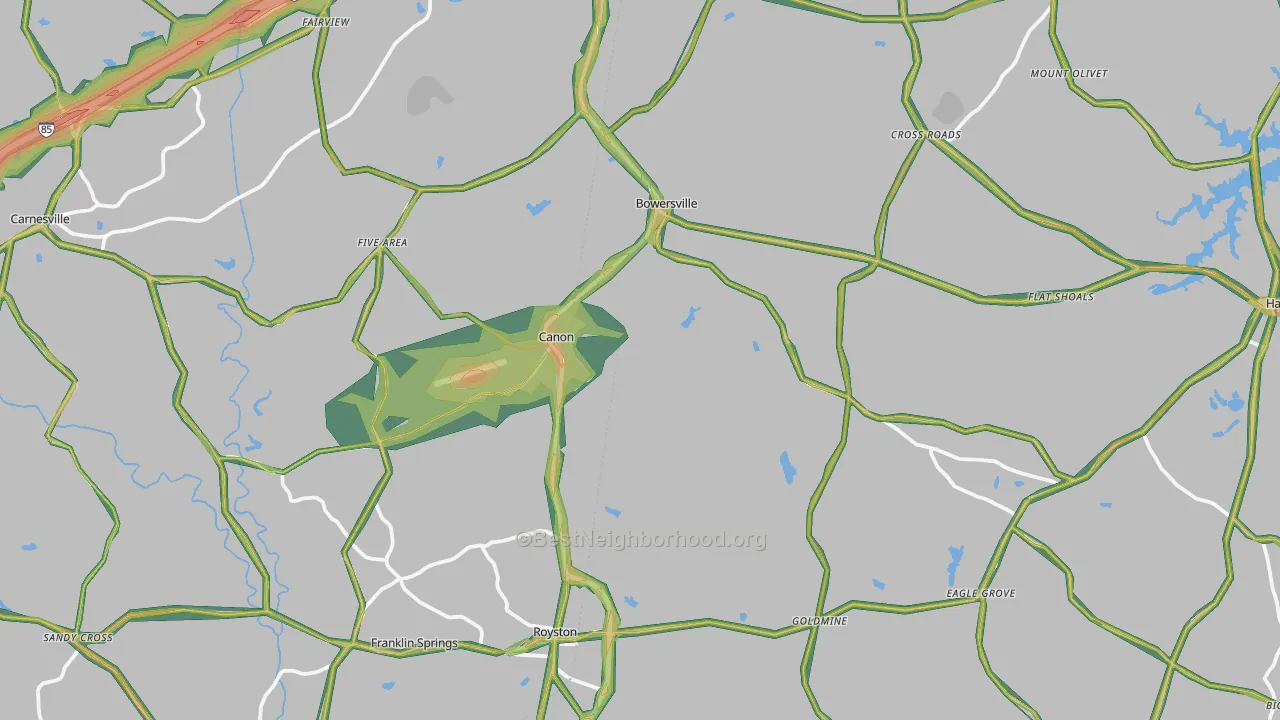 Canon, GA Map of Noise Levels in Canon