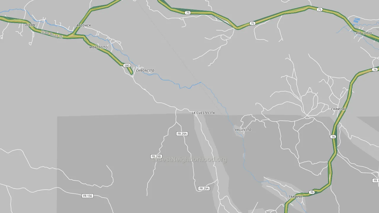 Canoncito, NM Map of Noise Levels in Canoncito
