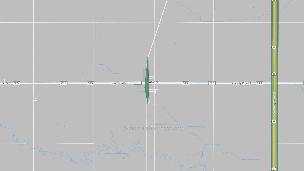 Canton City, ND Map of Noise Levels in Canton City