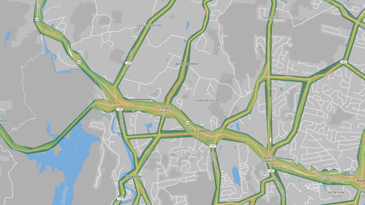 Canton, CT Map of Noise Levels in Canton