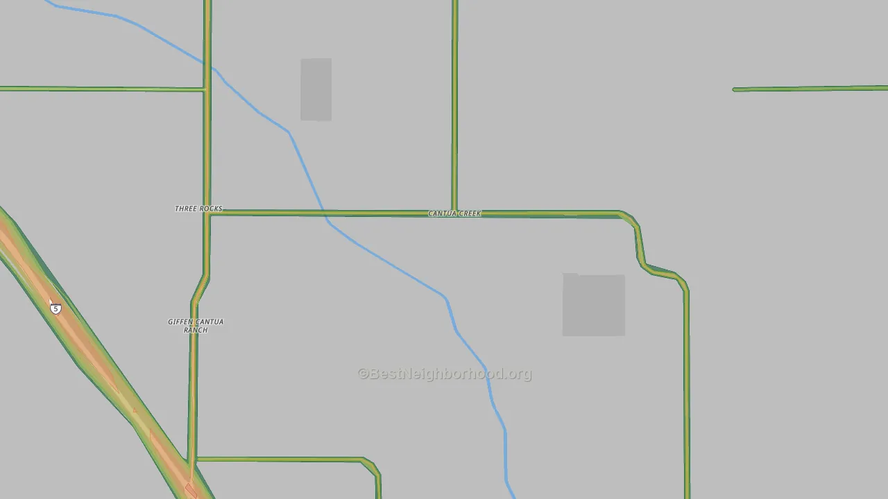 Cantua Creek, CA Map of Noise Levels in Cantua Creek