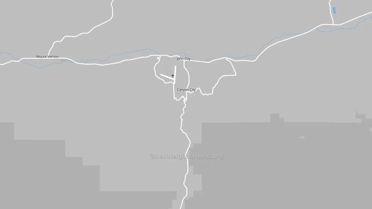 Canyon City, OR Map of Noise Levels in Canyon City