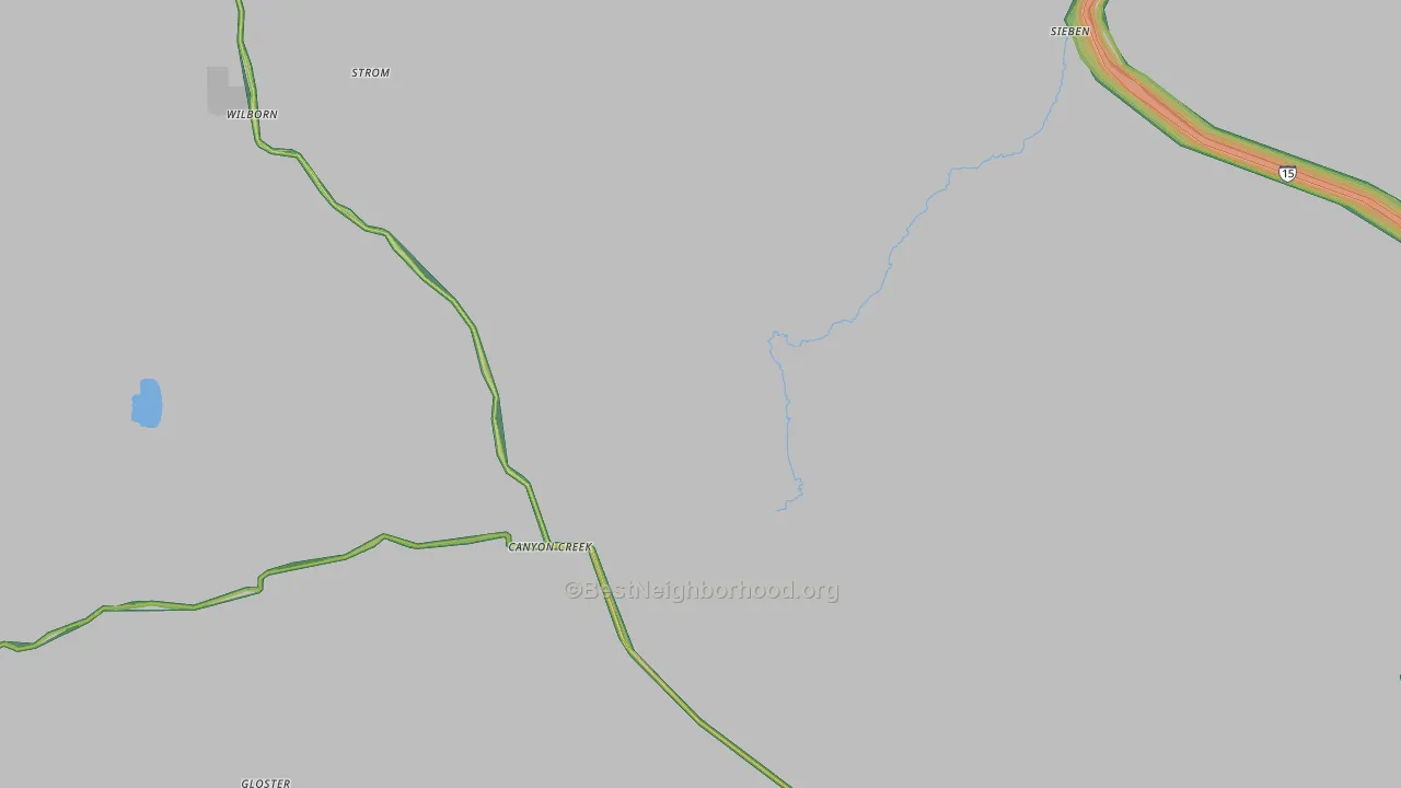 Canyon Creek, MT Map of Noise Levels in Canyon Creek