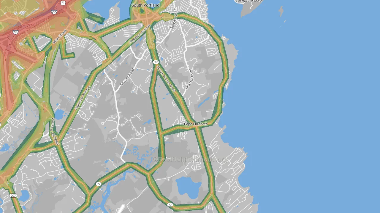 Cape Elizabeth, ME Map of Noise Levels in Cape Elizabeth