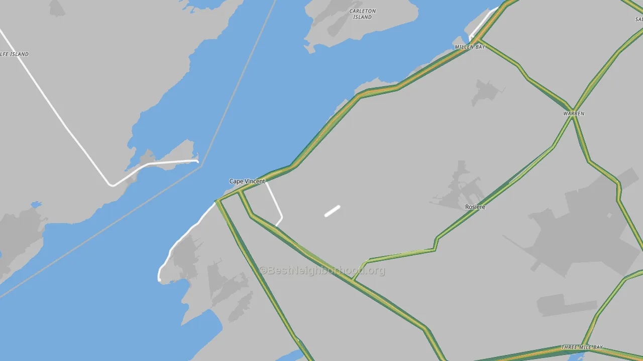 Cape Vincent, NY Map of Noise Levels in Cape Vincent