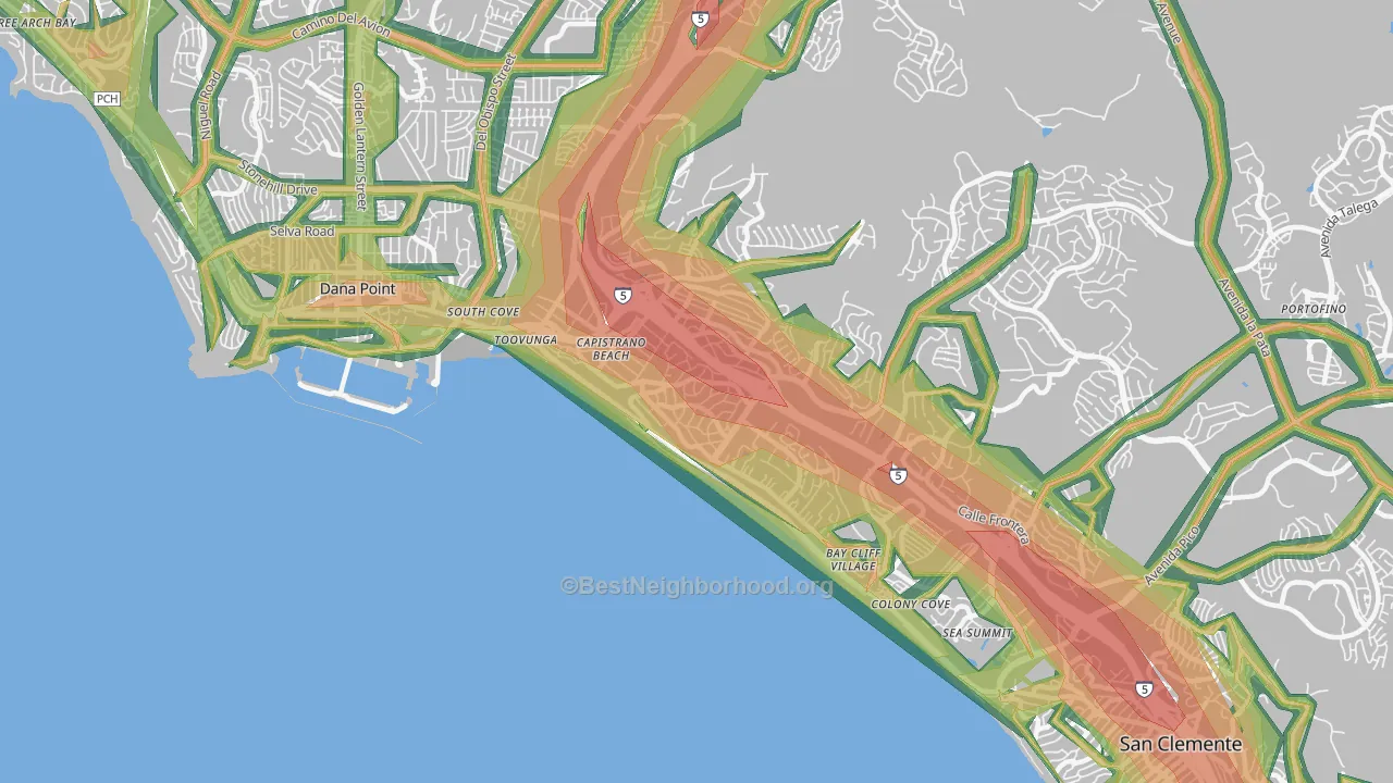 Capistrano Beach, CA Map of Noise Levels in Capistrano Beach