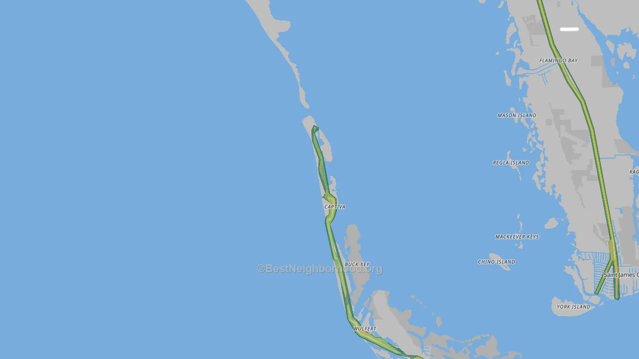 Captiva, FL Map of Noise Levels in Captiva