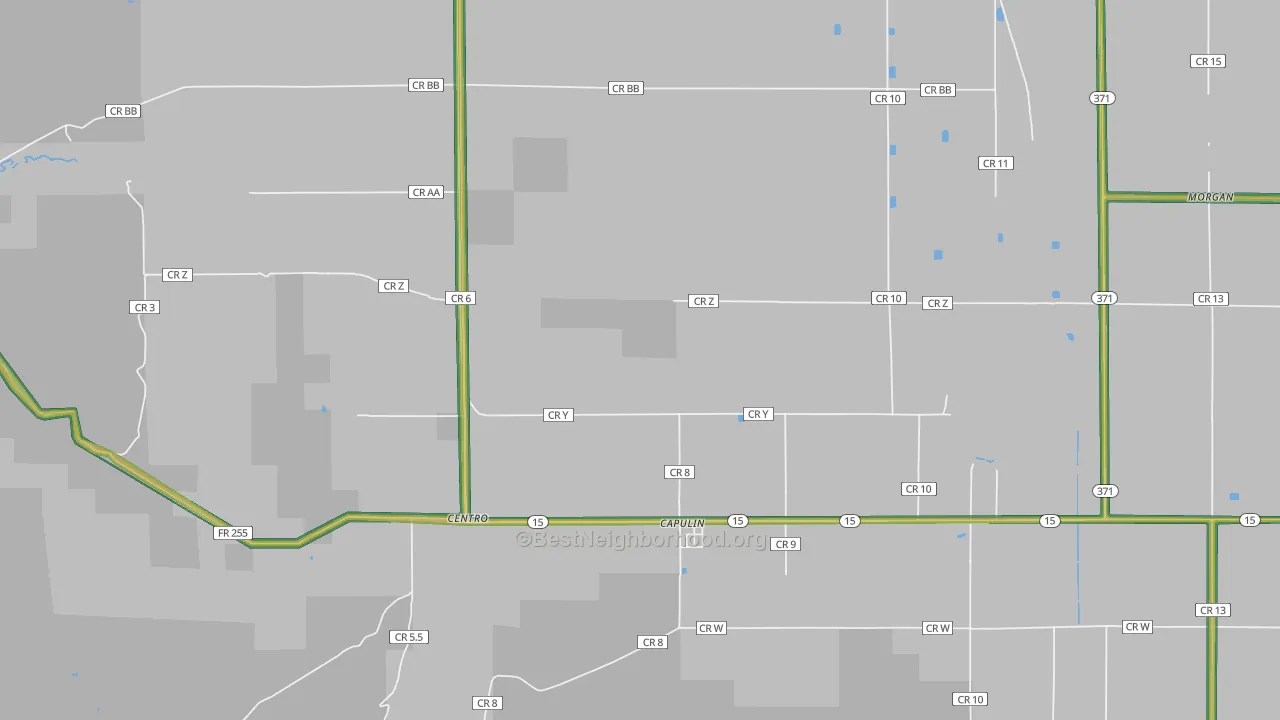 Capulin, CO Map of Noise Levels in Capulin