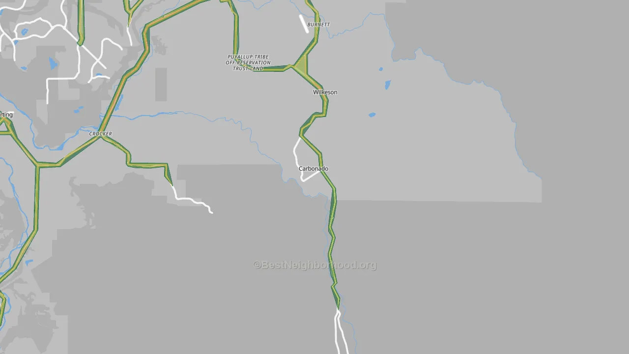 Carbonado, WA Map of Noise Levels in Carbonado