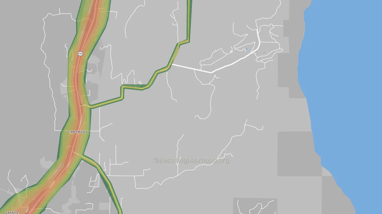Careywood, ID Map of Noise Levels in Careywood