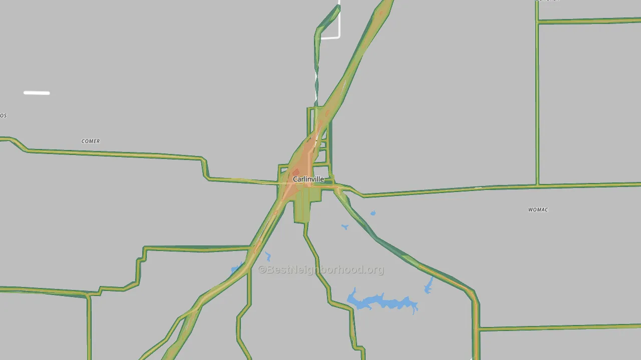 Carlinville, IL Map of Noise Levels in Carlinville