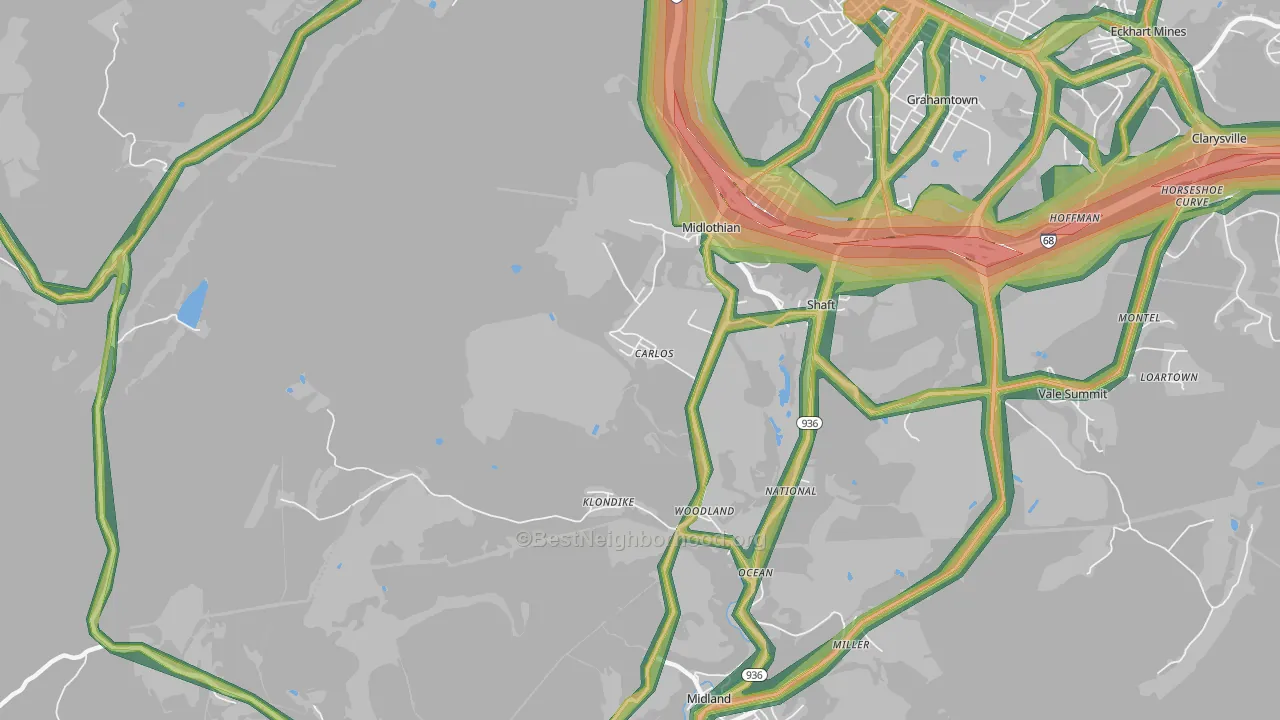 Carlos, MD Map of Noise Levels in Carlos
