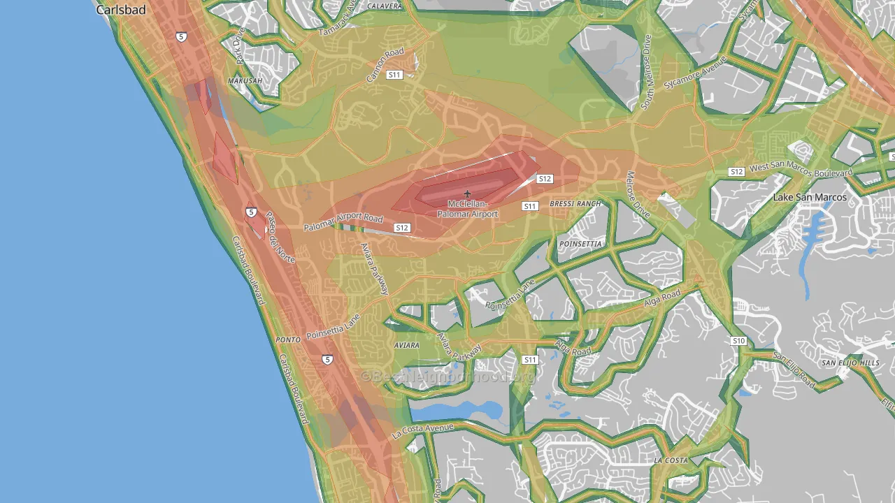 Carlsbad, CA Map of Noise Levels in Carlsbad