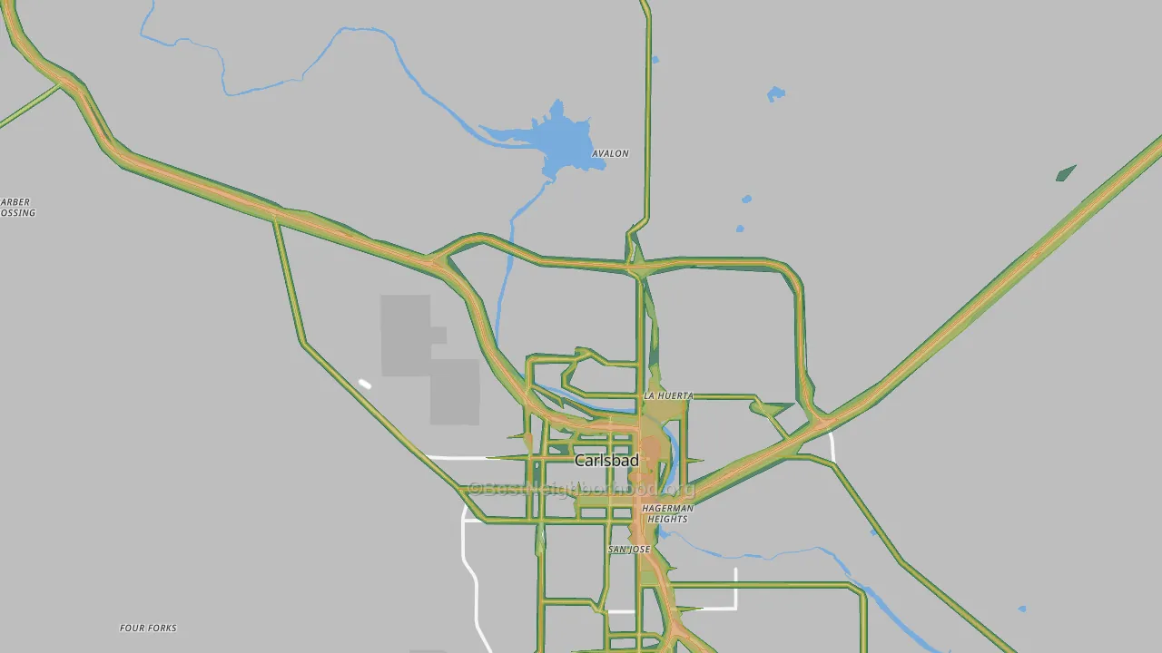 Carlsbad North, NM Map of Noise Levels in Carlsbad North