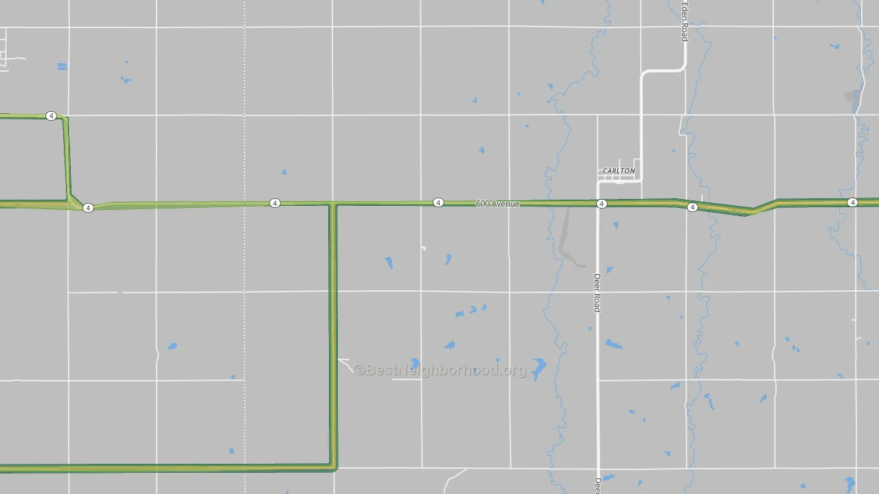 Carlton, KS Map of Noise Levels in Carlton