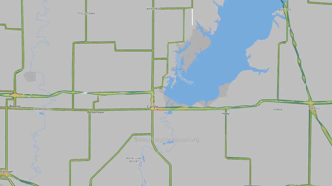 Carlyle, IL Map of Noise Levels in Carlyle