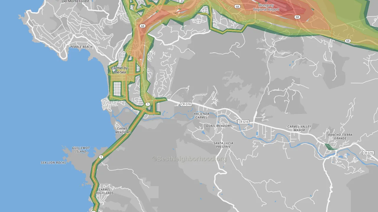 Carmel, CA Map of Noise Levels in Carmel