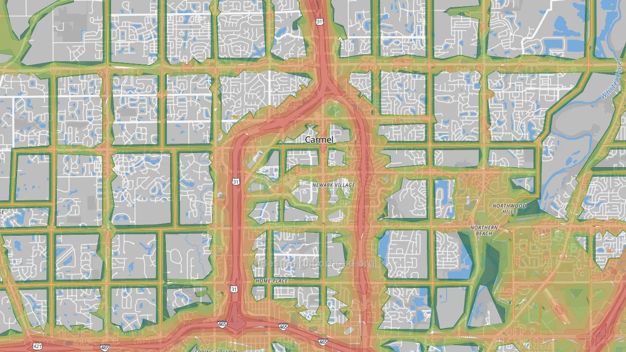 Carmel, IN Map of Noise Levels in Carmel