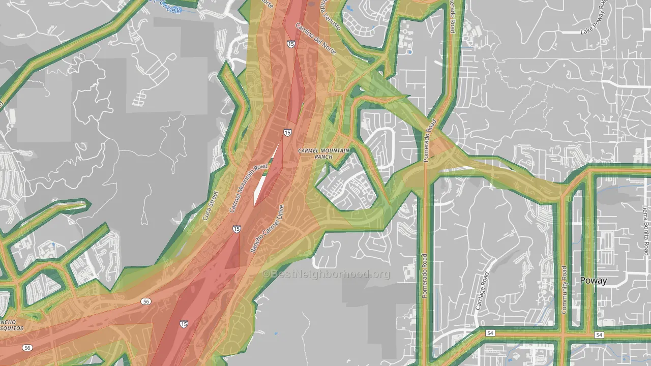 Carmel Mountain, San Diego, CA Map of Noise Levels in Carmel Mountain