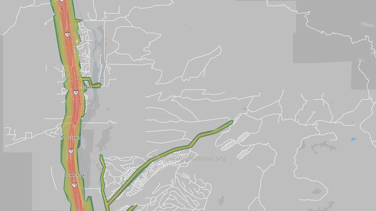 Carmen, AZ Map of Noise Levels in Carmen