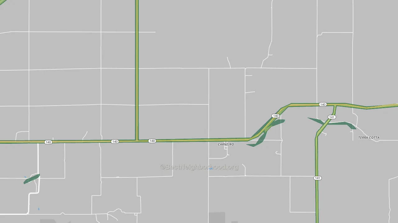 Carneiro, KS Map of Noise Levels in Carneiro