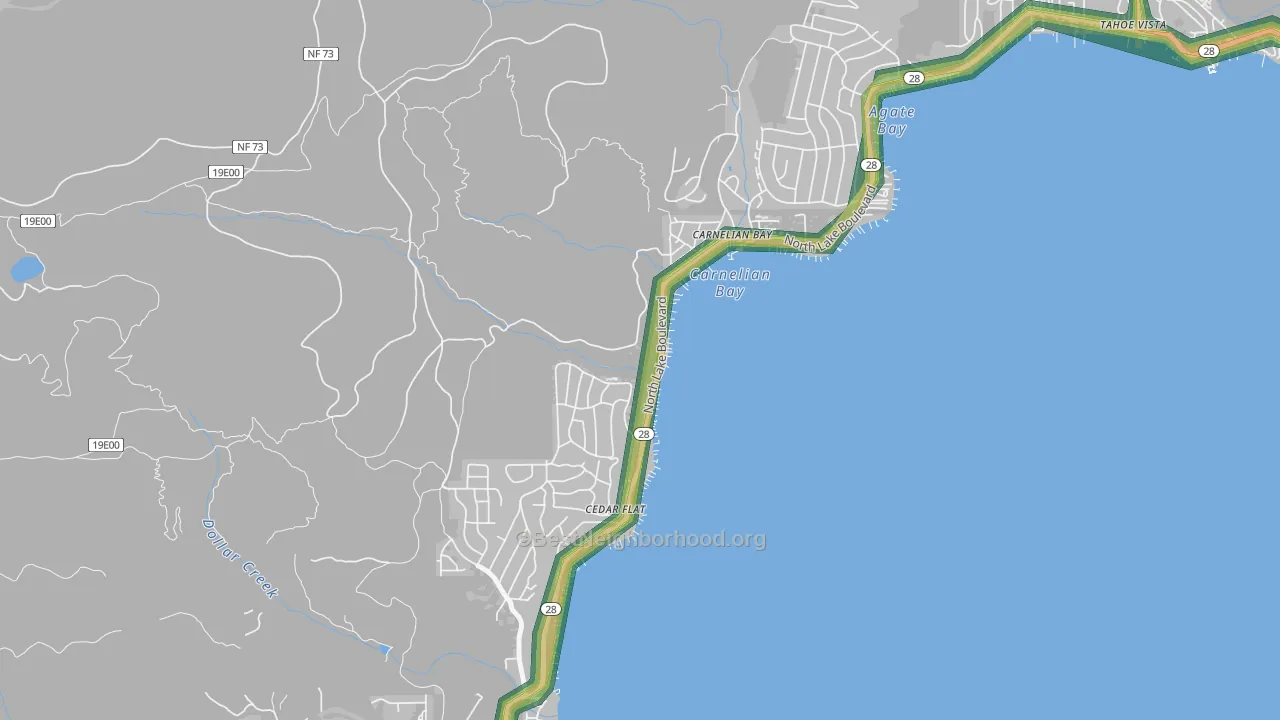 Carnelian Bay, CA Map of Noise Levels in Carnelian Bay