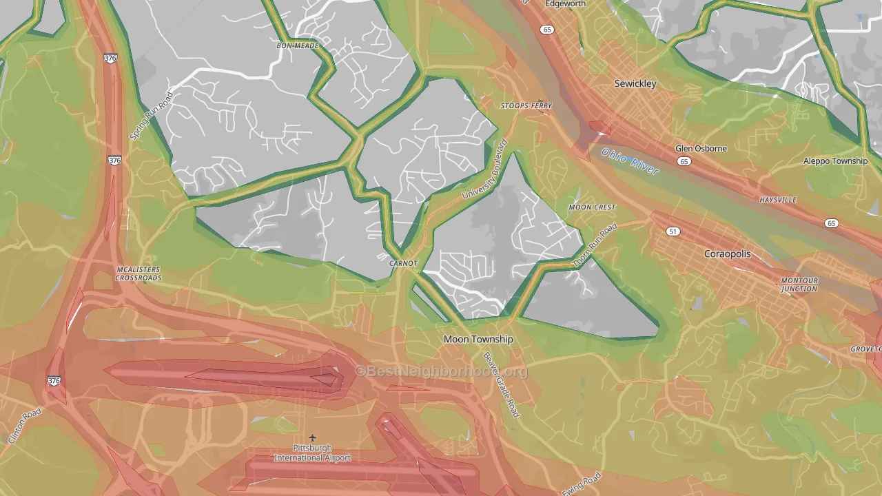 Carnot-Moon, PA Map of Noise Levels in Carnot-Moon