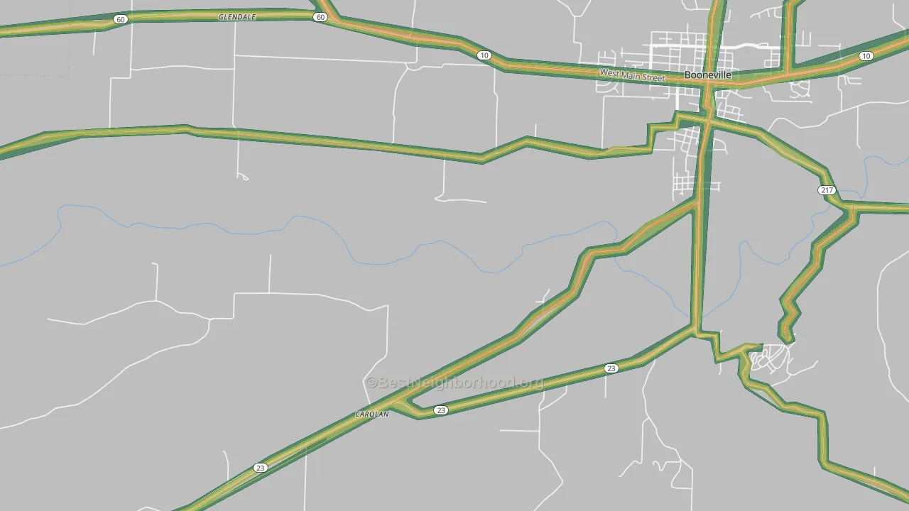 Carolan, AR Map of Noise Levels in Carolan