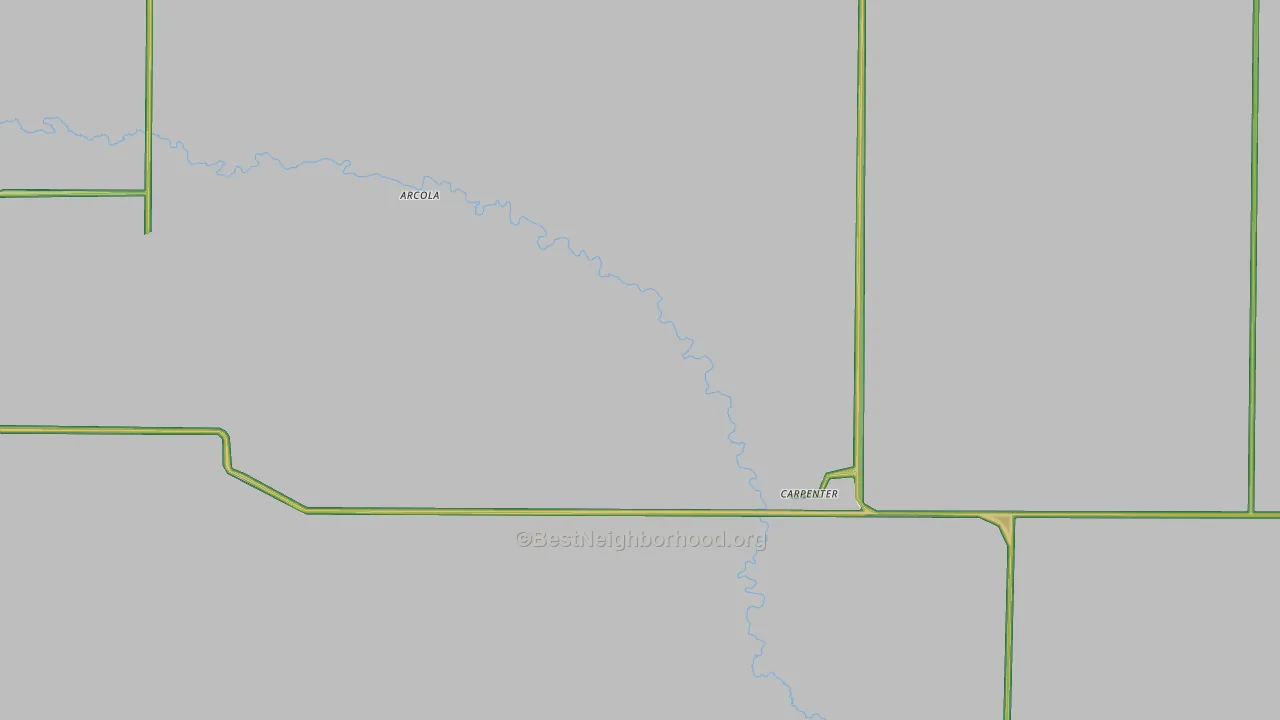 Carpenter, WY Map of Noise Levels in Carpenter