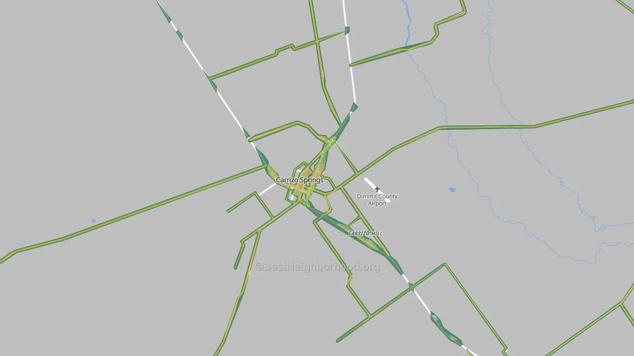 Carrizo Springs, TX Map of Noise Levels in Carrizo Springs