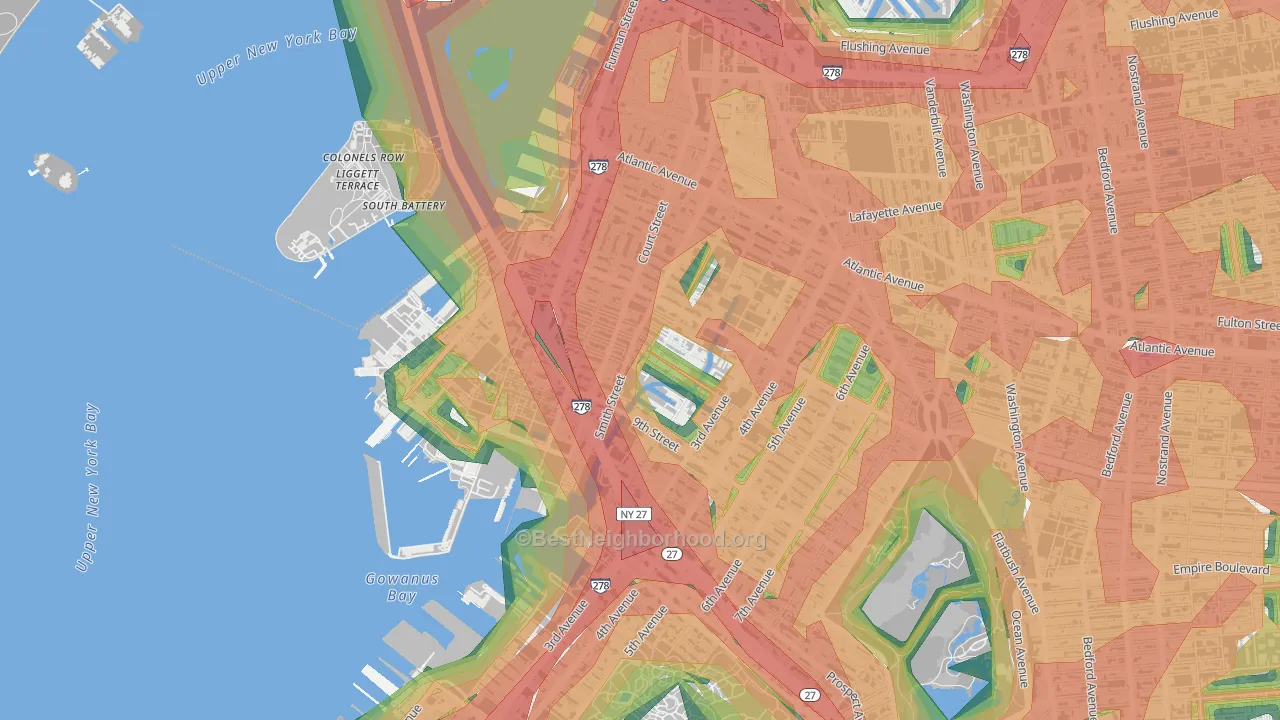 Carroll Gardens, Brooklyn, NY Map of Noise Levels in Carroll Gardens
