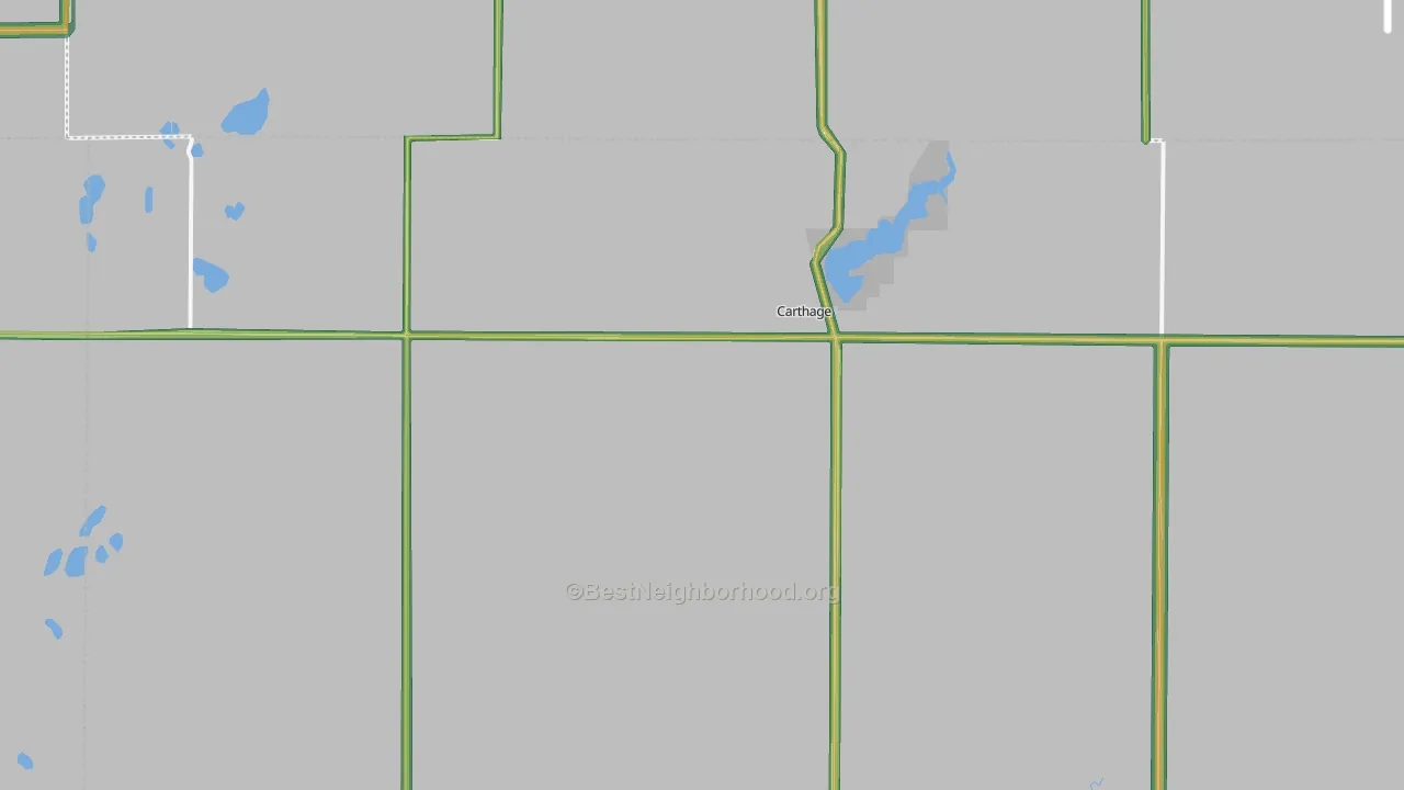 Carthage, SD Map of Noise Levels in Carthage