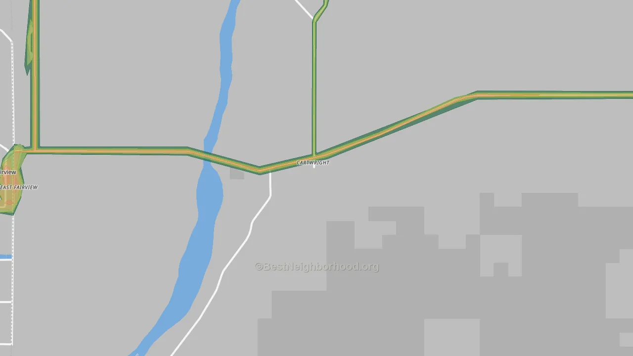 Cartwright, ND Map of Noise Levels in Cartwright