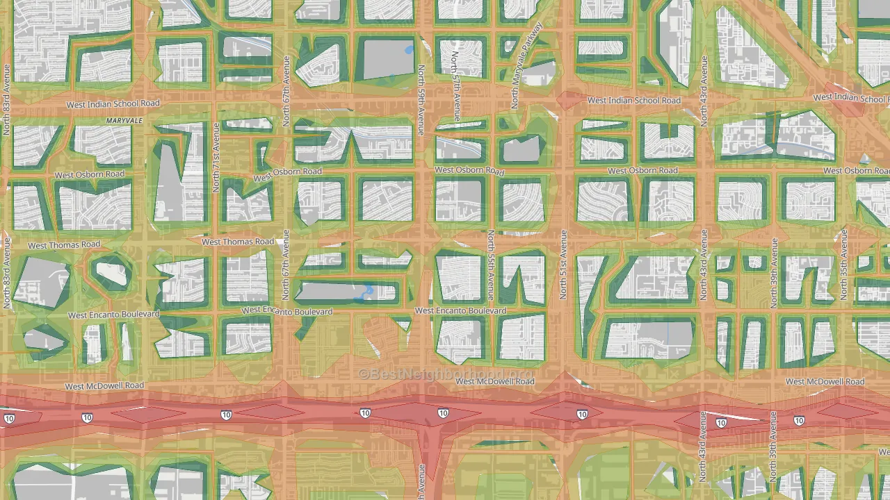 Cartwright, Phoenix, AZ Map of Noise Levels in Cartwright
