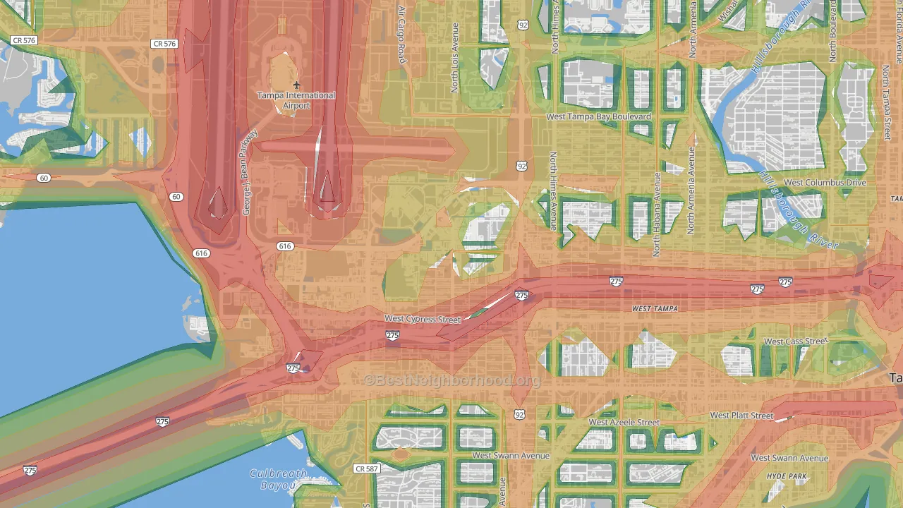 Carver City-Lincoln Gardens, Tampa, FL Map of Noise Levels in Carver City-Lincoln Gardens