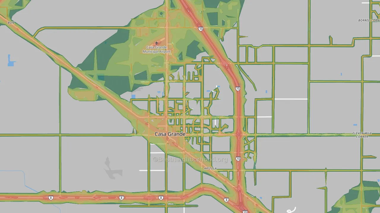 Casa Grande, AZ Map of Noise Levels in Casa Grande