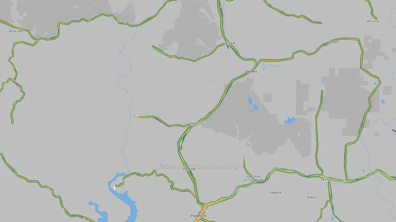Cascade, MO Map of Noise Levels in Cascade