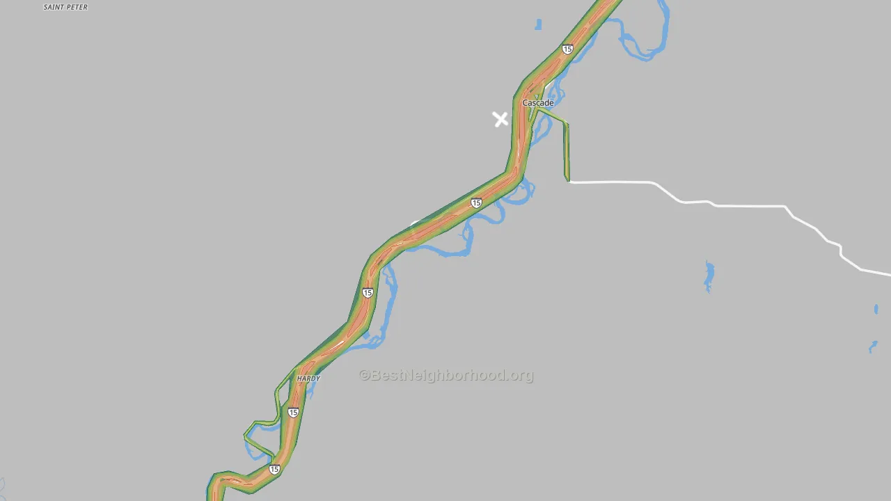 Cascade, MT Map of Noise Levels in Cascade