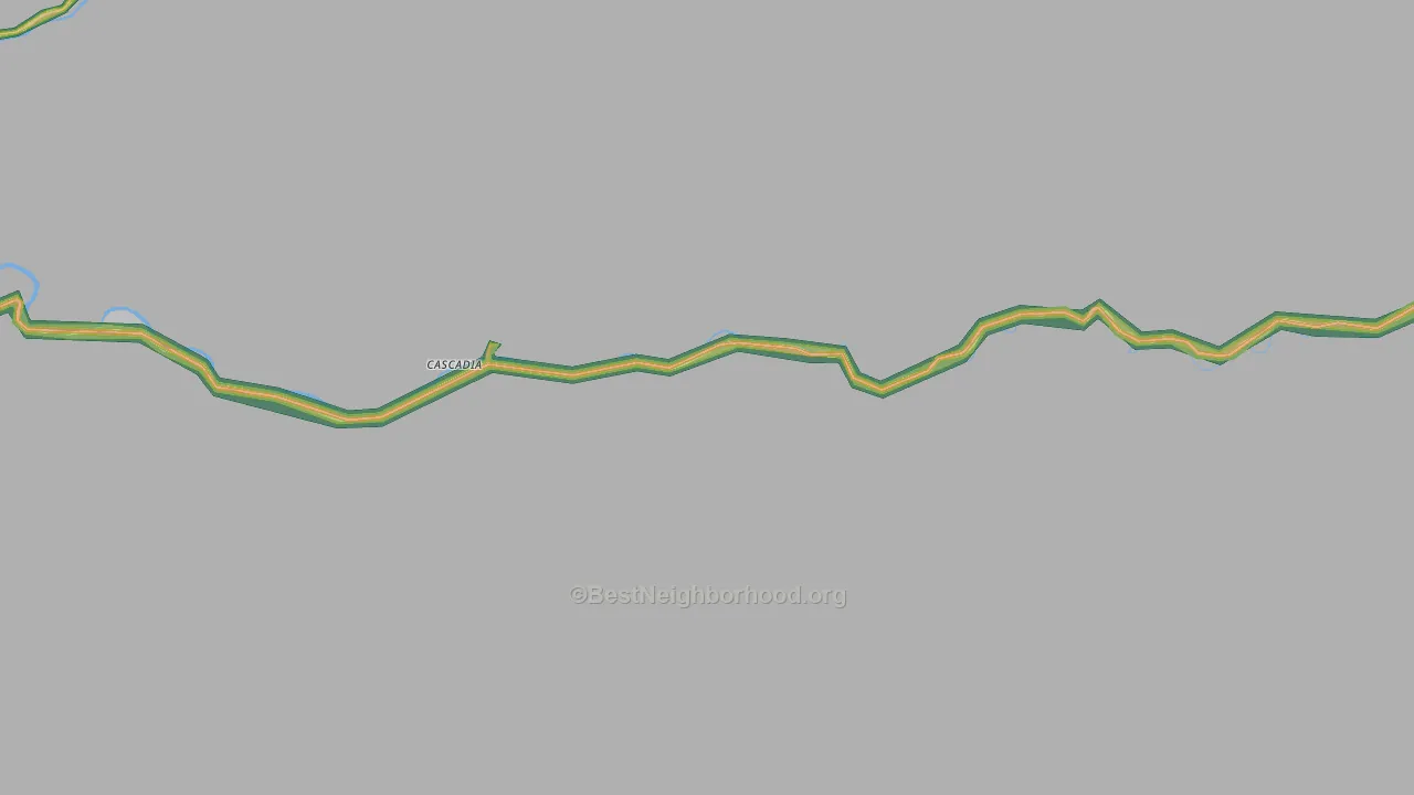 Cascadia, OR Map of Noise Levels in Cascadia