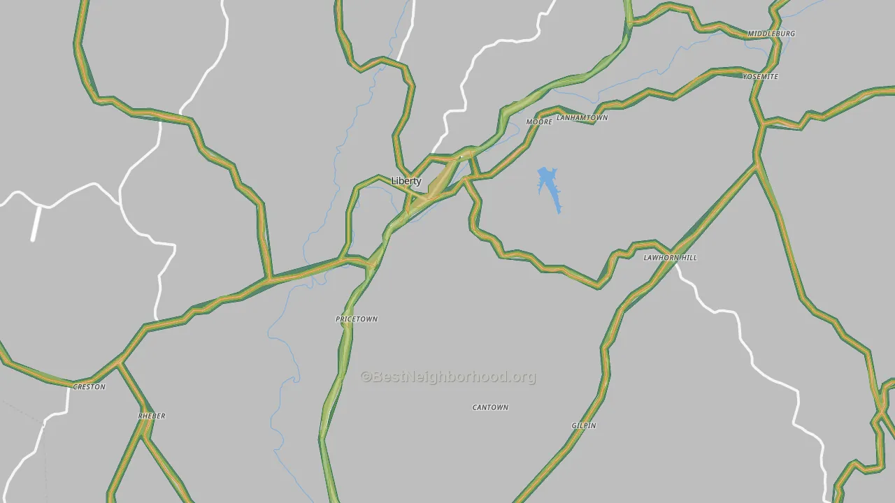 Casey County, KY Map of Noise Levels in Casey County